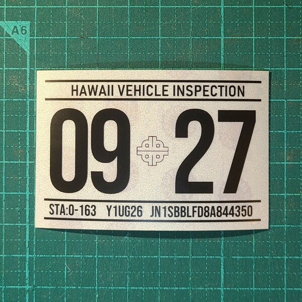 ハワイ ビークルインスペクション 2027 レジストレーション ステッカー シール レプリカ 車検 USDM HDM 0927 9月