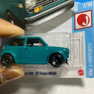 ホットウィール☆ カスタム '70 ホンダ N600 HOT WHEELS CUSTOM '70 HONDA N600レアなカラー　ミニカー　HW J-IMPORTS