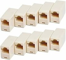 色: 50個セット_50個セット LANケーブル 中継コネクタ RJ45 50個セット 継ぎ足し 接続 端子 メス 延長 アダプ_画像1