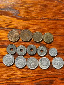 古銭まとめ14点-大正昭和銅貨アルミなど貨幣コインコレクション