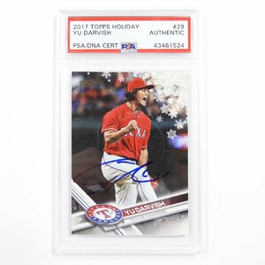 PSA鑑定済 ダルビッシュ有 AUTO 直筆 サイン入り 2017 TOPPS HOLIDAY #14083 送料360円 PSA DNA