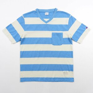 Champion チャンピオン CSM5109 Vネック 半袖 ボーダーTシャツ size M #13796 送料360円 アメカジ ゴールドウィン