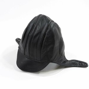 レザー フライトキャップ ブラック #14352 送料360円 帽子 キャップ 本革 ミリタリー