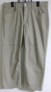  waist 32 -inch (71.) Real Standard long trousers height short . cropped pants? stretch Sabrina pants? tea beige 