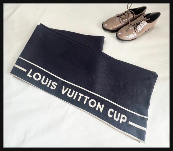 Louis Vuitton Cup ルイヴィトン　カップ　カシミヤ混　ロング　マフラー　ネイビー　送料無料