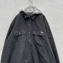 中古 古着 Dickies レイヤード ワークジャケット 2XL ビッグサイズ ディッキーズ ダック地 黒 ブラック 古着卸 アメリカ仕入 a601-5181_画像2