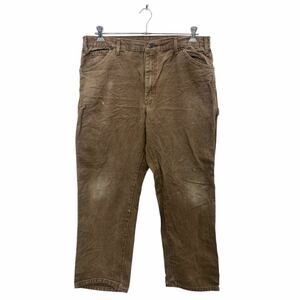 中古 古着 Dickies ワークパンツ W38 ディッキーズ ペインターパンツ ダック コットン メキシコ製 ブラウン 古着卸 アメリカ仕入 2401-204