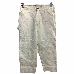 中古 古着 Dickies ワークパンツ W34 ディッキーズ ペインターパンツ ダブルニー ホワイト コットン 古着卸 アメリカ仕入 2401-368