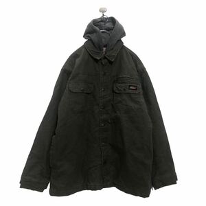 中古 古着 Dickies ワークジャケット M カーキ グレー ディッキーズ レイヤードパーカー ストリート 古着卸 アメリカ仕入 a601-5502