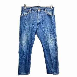 中古 古着 Wrangler カウボーイ ロングパンツ W36 ラングラー 13MWZ ビッグサイズ ブルー コットン 古着卸 アメリカ仕入 2401-775