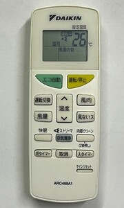 DAIKIN /ダイキン　エアコン用リモコン ARC-468A1　中古動作品