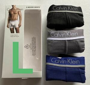 【送料無料 】3枚組★新品 Calvin Klein カルバンクライン メンズ ボクサーブリーフ Lサイズ 3色 正規