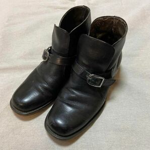【70s】sears ヴィンテージ ブーツ ブーツ レザー ブラック エンジニアブーツ 黒 革靴 ショート ベルト