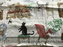 フランス　蚤の市　猫　椅子　布地　ピエールフレィ　トワルドジュイ　ヴィンテージ　カルトナージュ_画像4