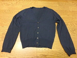 n401y navy blue cardigan V size unknown long sleeve thin girl child clothes Kids used 