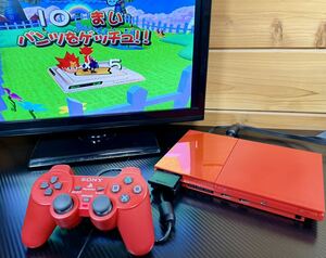 稀少品 動作品 SONY PS2 赤 本体 コントローラー PlayStation2 シナバー レッド SCPH-90000 CR プレイステーション2 送料無料 CINNABAR RED