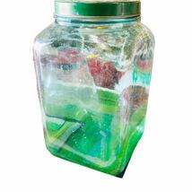 C01069 保存容器 瓶 味付け海苔の容器 アンティーク 昭和レトロ ガラス 当時物 現状品 置物 インテリア_画像4