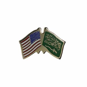 星条旗 × サウジアラビア国旗 ピンズ フラッグ ピンバッジ ピンバッチ 留め具付き