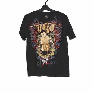 新品 WWE プロレス Tシャツ プリントTシャツ 半袖 ユースサイズ L 黒 プロレスラー ランディ・オートン デッドストック