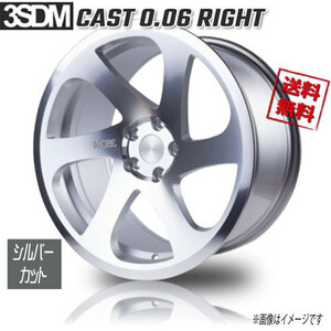 3SDM 0.06 CAST RIGHT シルバーカット 18インチ 5H100 9.5J+35 4本 73 業販4本購入で送料無料