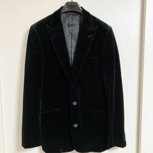 【美品S】comme ca du mode men☆コムサデモード☆ベロア テーラード ジャケット☆ベルベット☆タキシード☆スモーキング☆ピークドラペル