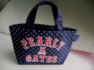 PEARLY GATES パーリーゲイツ 紺ドット　トートバッグ　訳あり　