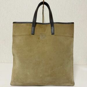  prompt decision *LOEWE Loewe Logo suede leather tote bag Brown handbag 