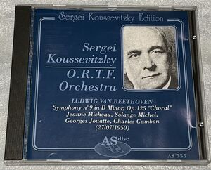 ASdisc盤　クーセヴィツキー/BSO　ベートーヴェン：交響曲第9番「合唱付」　フランス語版