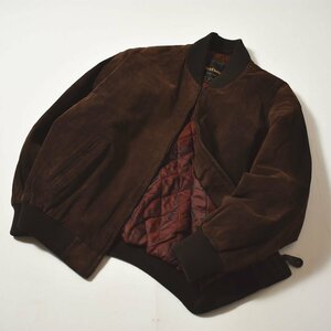 ★90s アメカジ 古着 サブアーバン SUB URBAN スエードジャケット L ブラウン 中綿 豚皮 ヴィンテージ vintage オールド キルティング★