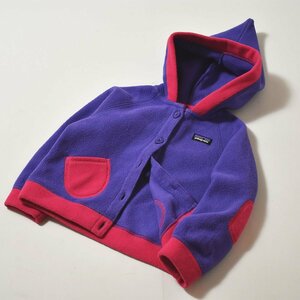 ♪ パタゴニア patagonia フリース ジャケット パーカー 4T パープルxピンク キッズ 子供 ジュニア 古着 シェル アウター アウトドア♪