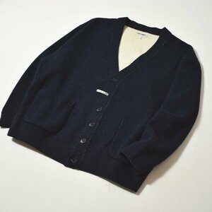 ★イタリア製 90s 古着 ジョルジオアルマーニ GIORGIO ARMANI カーディガン L ネイビーxホワイト ニット セーター コレッツォー二 old★