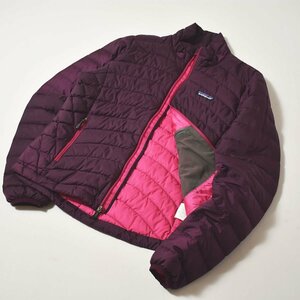 ♪グースダウン配合！アウトドア古着 パタゴニア patagonia ダウンジャケット S パープル ロゴ 防寒 ウィメンズ 女性用♪