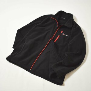 ★防寒 保温 バーグハウス berghaus フルジップ マイクロ フリース ライニング ジャケット S ブラック アウトドア ジャンパー 防寒着 黒★