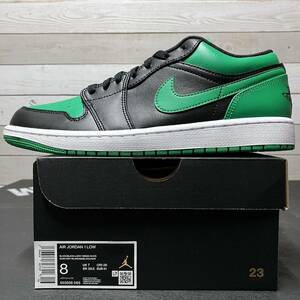 26cm NIKE AIR JORDAN 1 LOW 553558-065 ナイキ エア ジョーダン ワン ロー ローカット ブラック グリーン BLACK GREEN