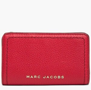 直営　日本未発売カラー♪　Marc Jacobs マーク ジェイコブス Topstitched Compact Zip Wallet レザー二つ折り財布　本物をお届け!!