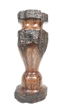 自然を肌で感じられる木のぬくもりが味わいの逸品！中国古玩 天然木削り出し 木彫りの花入 木製 花瓶 一輪挿し 台湾製 1980年代 SKT601_画像3