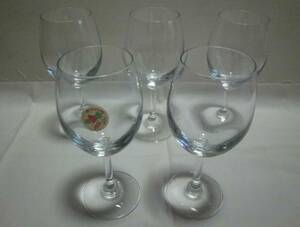 シンプルな 赤ワイングラス 東洋ガラス 5客 硝子 脚付 ビール 酒器 工芸品 レトロ