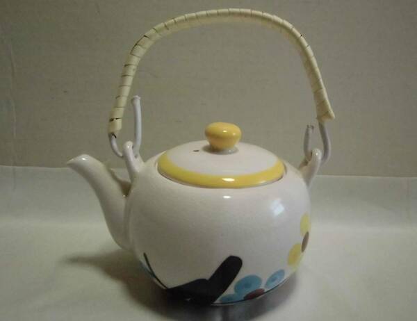 小さめ 急須 上手型 梅花柄 色絵 陶器 茶器 茶道具 工芸品 レトロ