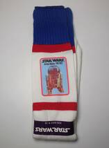 1977年 R2-D2 スター・ウォーズ ソックス/STAR WARS SOCKS 未使用品 青赤白 厚手 USA製 SW_画像1