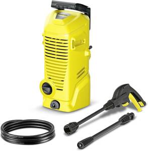 ケルヒャー(Karcher) 高圧洗浄機 K 1 エントリーモデル(ケルヒャー高圧洗浄機最軽量 3.66kg) 本体+標準付属品 イエロー 電源コード式