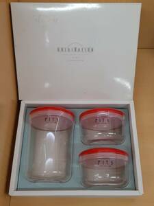 [ Kikusui -9415] (MZ)/FIT*S/ one touch pot / cover attaching ball / large 1 piece / small 2 piece / set /.. preservation container (yu)