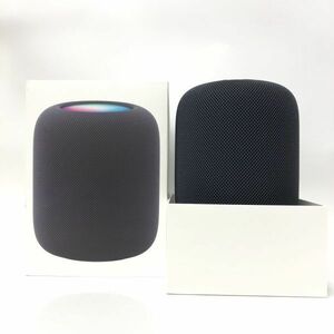 【美品】Apple アップル HomePod ホームポッド 第2世代 ミッドナイト MQJ73J/A スピーカー 箱付き 電源コード付き 通電確認済み EB1