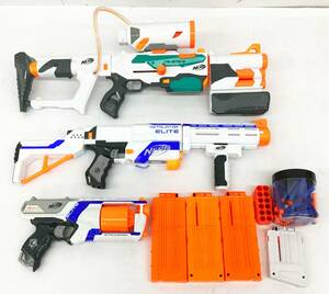 3丁セット NERF スポンジ銃 エリート/リタリエイター/ストライク 弾 マガジン付き トイガン おもちゃ 玩具 ダーツ ナーフ 大量