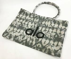 未使用 alo yoga bag トートバッグ 横幅約49㎝ タイダイ柄 グレー 鞄 アロヨガ