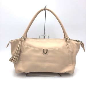 emanuel ungaro Ungaro tote bag ungaro leather tote bag beige fringe charm attaching beautiful goods 