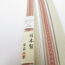 帯締め 平組紐 翠嵐工房 薄ピンク×白色 日本製 絹100% Mサイズ 帯〆 正絹 大人 レディース 女性 長さ165cm 新品_画像7
