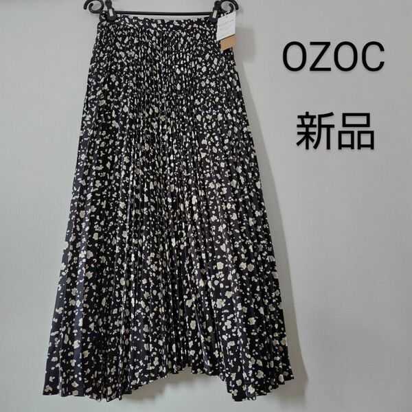 新品未使用タグ付き　OZOC　オゾック　プリーツスカート　M　黒　レディース