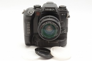 【 美品 】 MINOLTA ミノルタ α-7 + 縦位置グリップ VC-7 + AF 35-105mm 3.5-4.5 MACRO★通電,シャッターOK★①1T9809