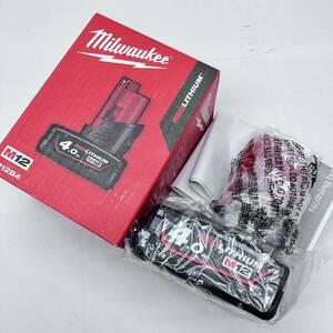 未使用 ミルウォーキー M12B4 リチウムイオン バッテリー 12V 4.0Ah Milwaukee