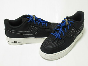 NIKE AIR FORCE 1 LV8 3 GS 黒 青 24.5cm ナイキ エア フォース 1 AF1 レディース ジュニア ブラック DV1622-001